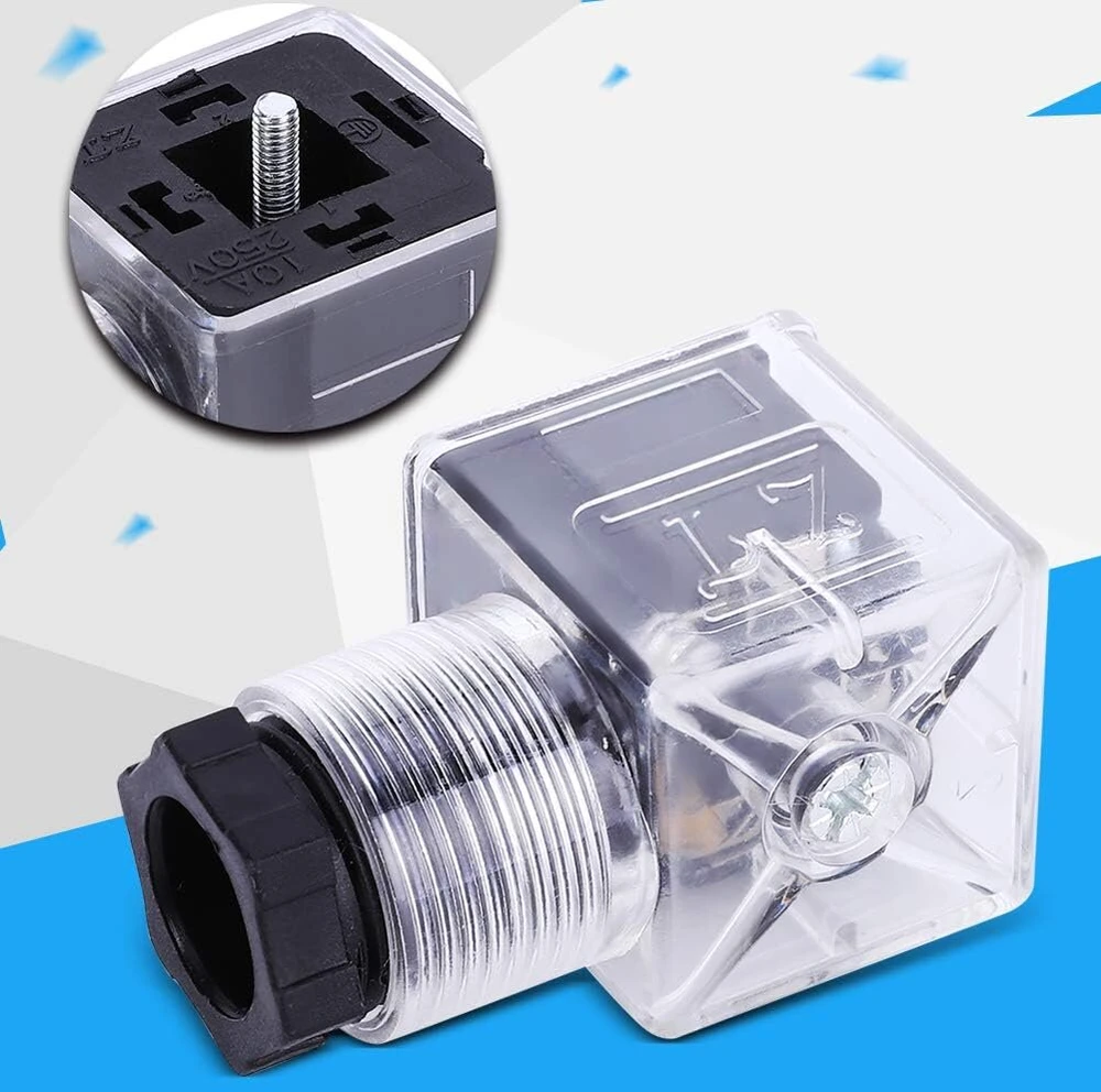 Ventiliatorius Yctze universalus hidraulinis solenoidinio vožtuvo jungtis su šviesa, skaidrus Ac 220 V, 5 vnt. solenoidiniam vožtuvui Ac 110 V ir hirschmann kištukui