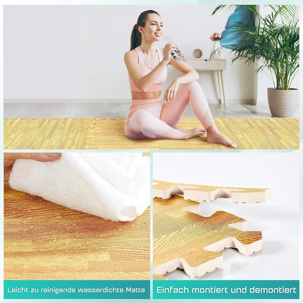 Yes4all 30 x 30 cm iki 3.3 m² rinkinys 12/16/36 Eva kilimėlių apsauginiai kilimėliai grindų apsauga grindų plytelės sportinis kilimėlis treniruočių kilimėlis sporto salės kilimėlis baseino paklotas lauko garažo grindų kilimėlis lauko stovyklavimui