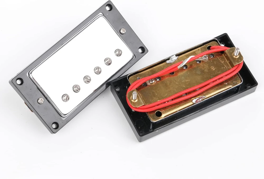 Yibuy chromo humbucker pikapo dangtelis ir juodas pikapo rėmelis elektrinei gitarai
