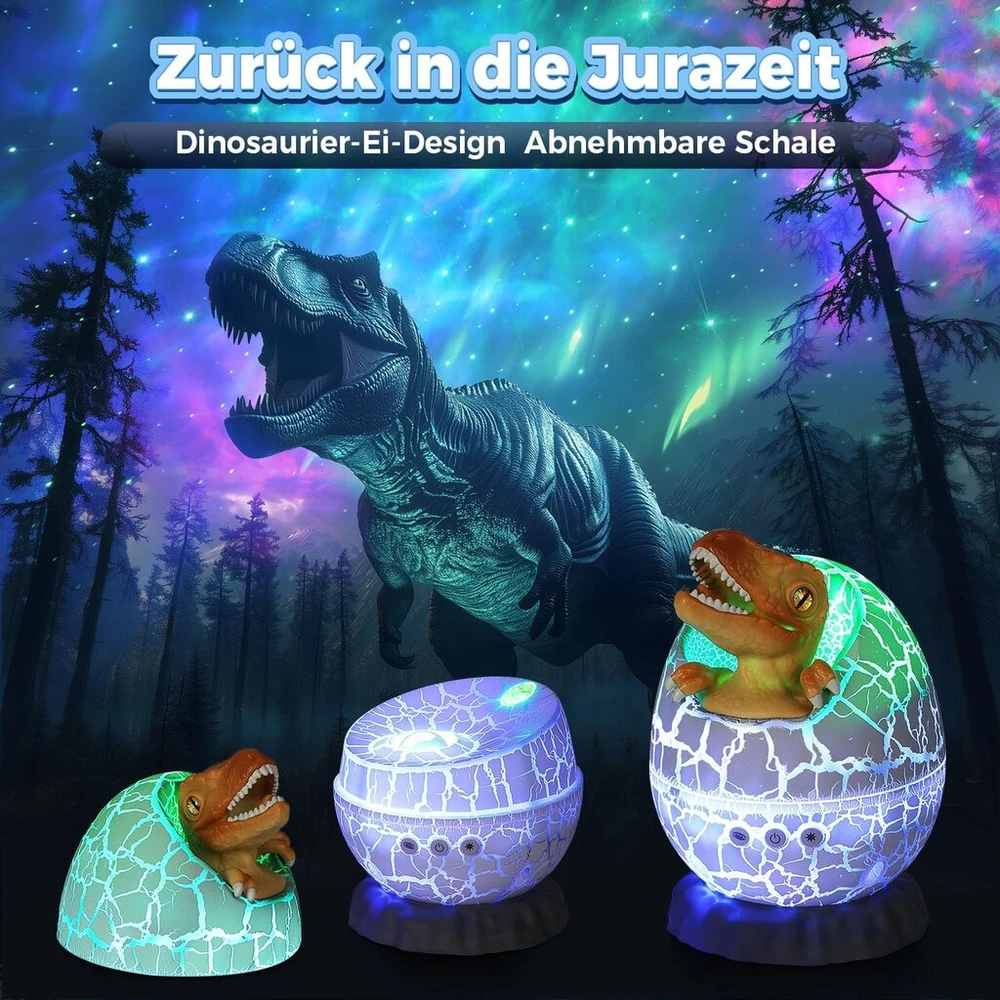 Yissvic žvaigždėto dangaus projektorius vaikams dinozaurų led nakties šviesos projektoriaus lempa suaugusiems miegamajam su 8 žvaigždžių režimais ir laikmačiu vaikams suaugusiems miegamojo lubų dovanoms