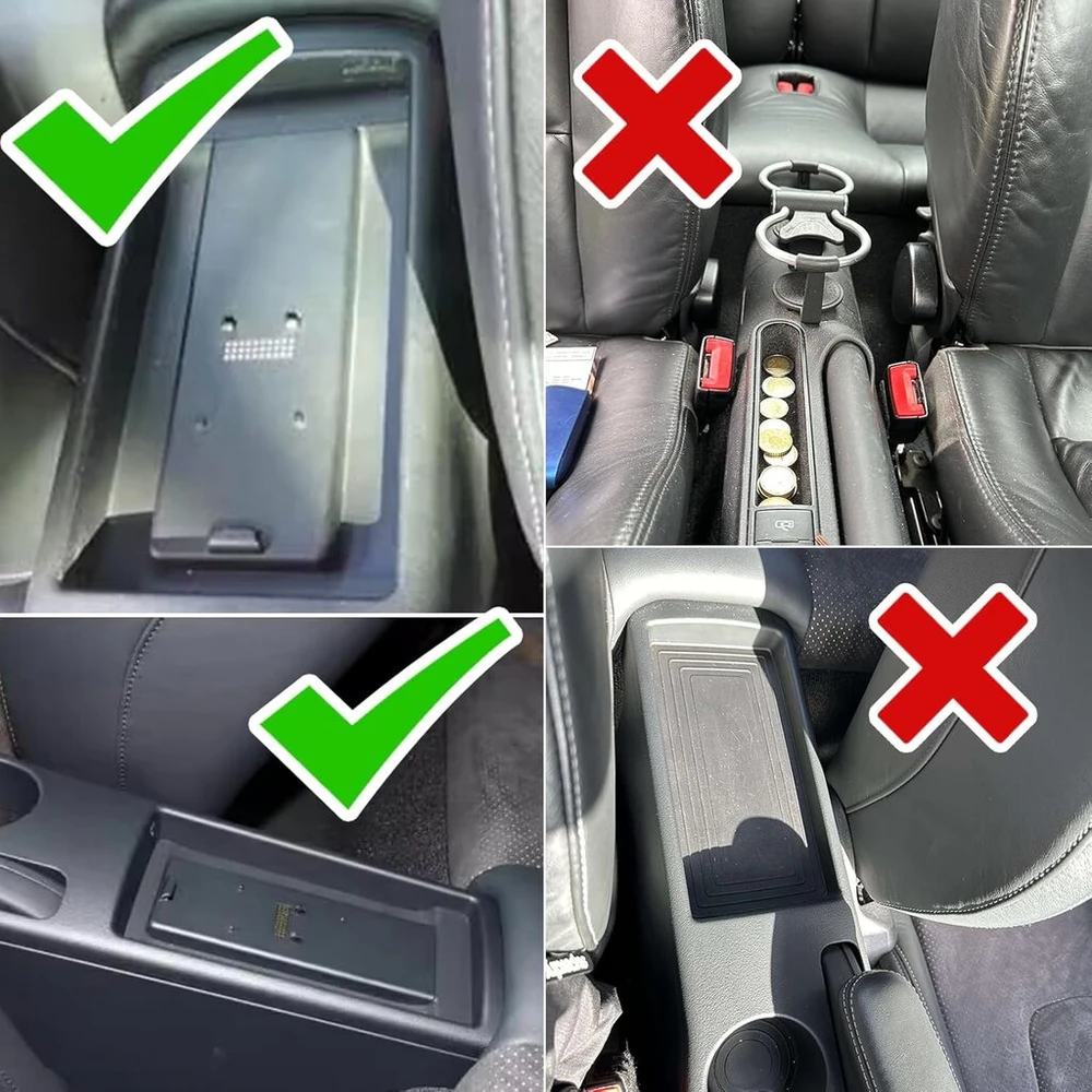 Yjywzh Suderinamas su Audi Tt Porankiais Dvigubo Sluoksnio Centrinė Konsolė Didelė Daiktadėžė su 3 Usb Įkrovimo Jungtimis Anglies Pluošto Raštas