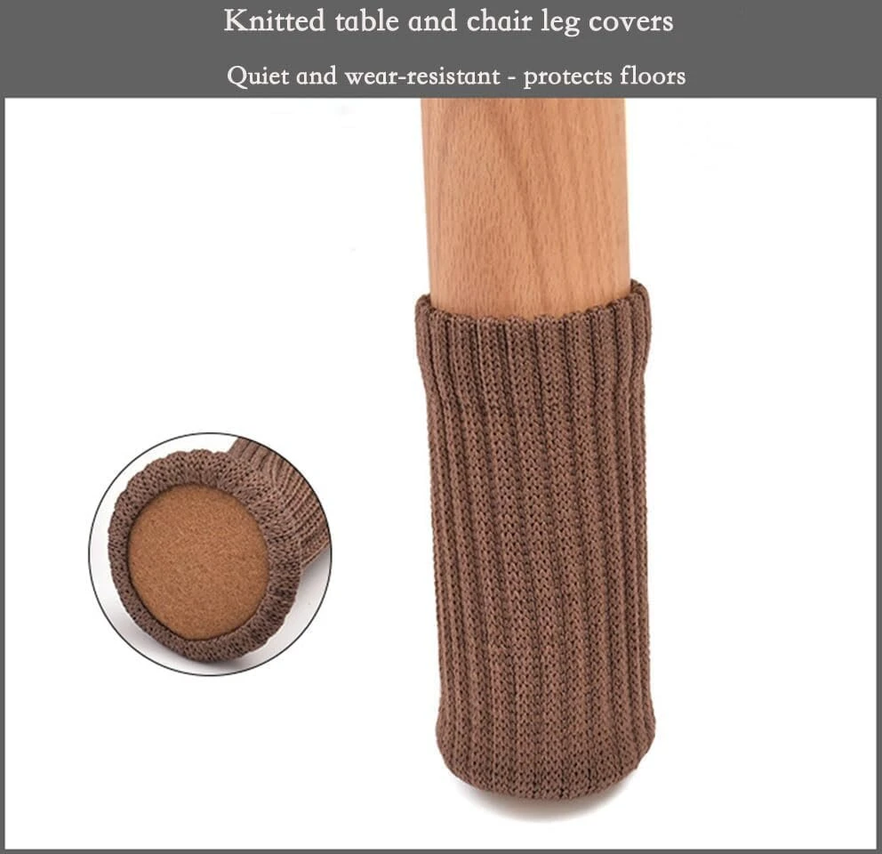 Ylufac kojinių kojinės kėdėms, baldų kojinės, 16 vnt., grindų apsaugos, neslystantys baldų dangteliai, neslystantys baldų bateliai, apsauga nuo įbrėžimų ir triukšmo (ruda)