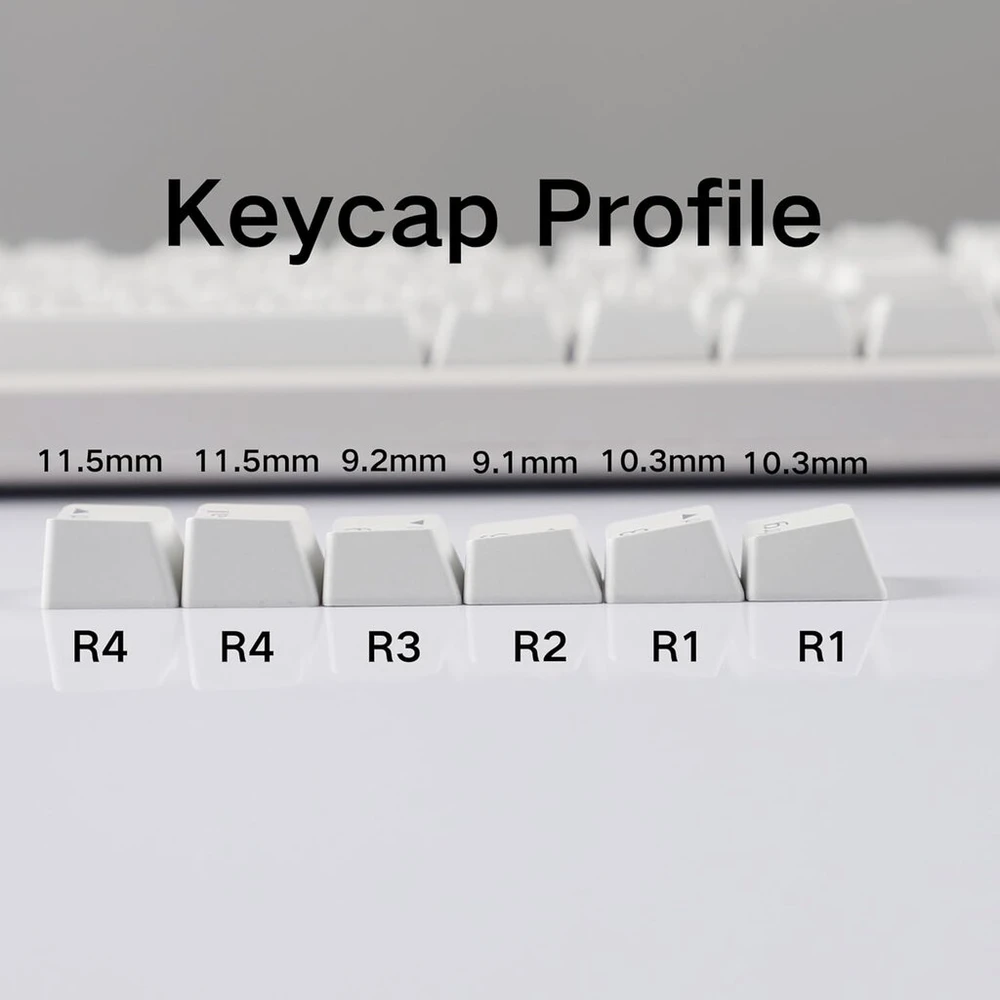 Ymdk 105 vokiška iso double shot pbt shine through oem profilio klavišų rinkinys, tinkamas cherry mx jungikliams, mechaninė klaviatūra (balta)