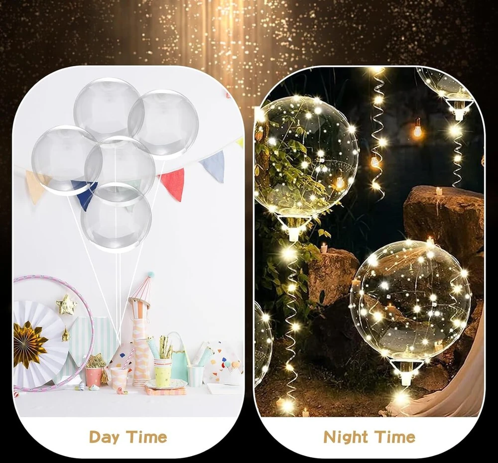Yootiko skaidrių balionų rinkinys, 18 vnt., 45 cm Led šviečiantys balionai, pripildomi konfeti helio Led girliandomis, c skaidrūs balionai gimtadieniui, vestuvėms, vakarėlio dekoravimui