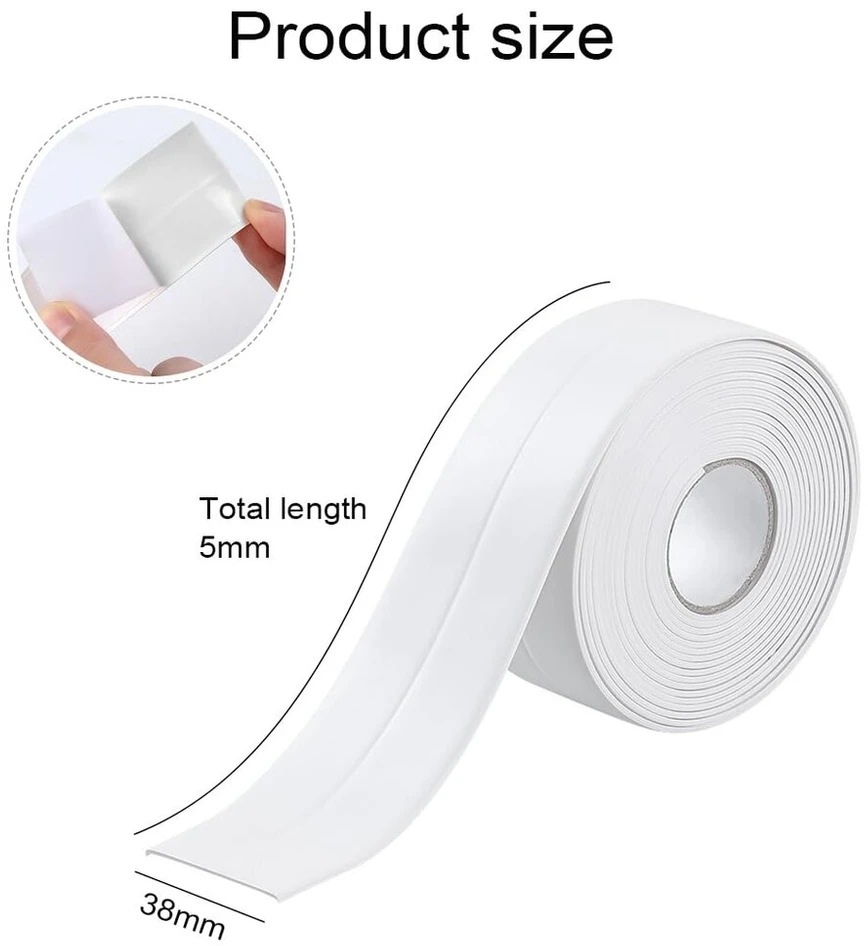 Youery minkšta grindjuostė, lipni, 5 m pvc minkšta grindjuostė, 19 x 19 mm, lipni grindjuostė, siūlių sandarinimo juosta, kampų juostelė virtuvei ir voniai