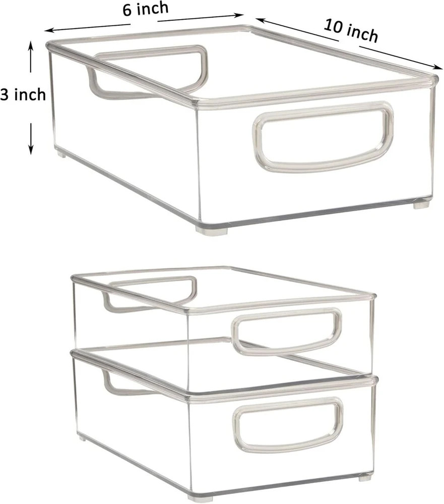 Youngever 4 dalių šaldytuvo konteinerių rinkinys 25 x 15 x 8 cm, sandėliuko organizatorius, dėžė šaldytuvui