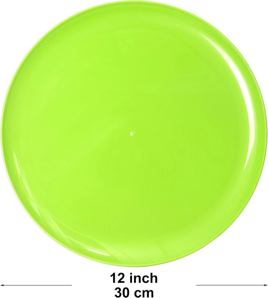 Youngever 9 vnt. didelės 30 cm plastikinės lėkštės (vaivorykštės spalvos)