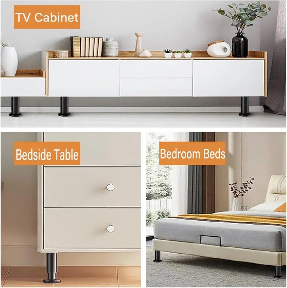 Fotelis Yueming 4 baldų kojų rinkinys, reguliuojamo aukščio su pagrindu, 12-18 cm kojos baldams, reguliuojamo aukščio kojos, kojos kėdėms, stalui, spintelei, rašomajam stalui, sofai, baldų kojos su varžtais, lengva