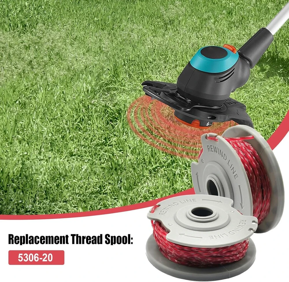 Ywnyt Gardena 5306-20 žoliapjovės ritė 1,65 mm x 9,2 m atsarginė ritė ir valas, skirtas Gardena Turbo Trimmer Smallcut 300, Gardena Turbo Trimmer Art 8844 ir Art 8845 (5 vnt.)