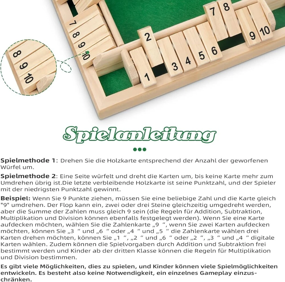 Ywzq medinis stalo žaidimas four sided flop – klasikinis šeimos matematinis žaidimas vaikams, šeimos vakarėliams, patvarus ir įdomus