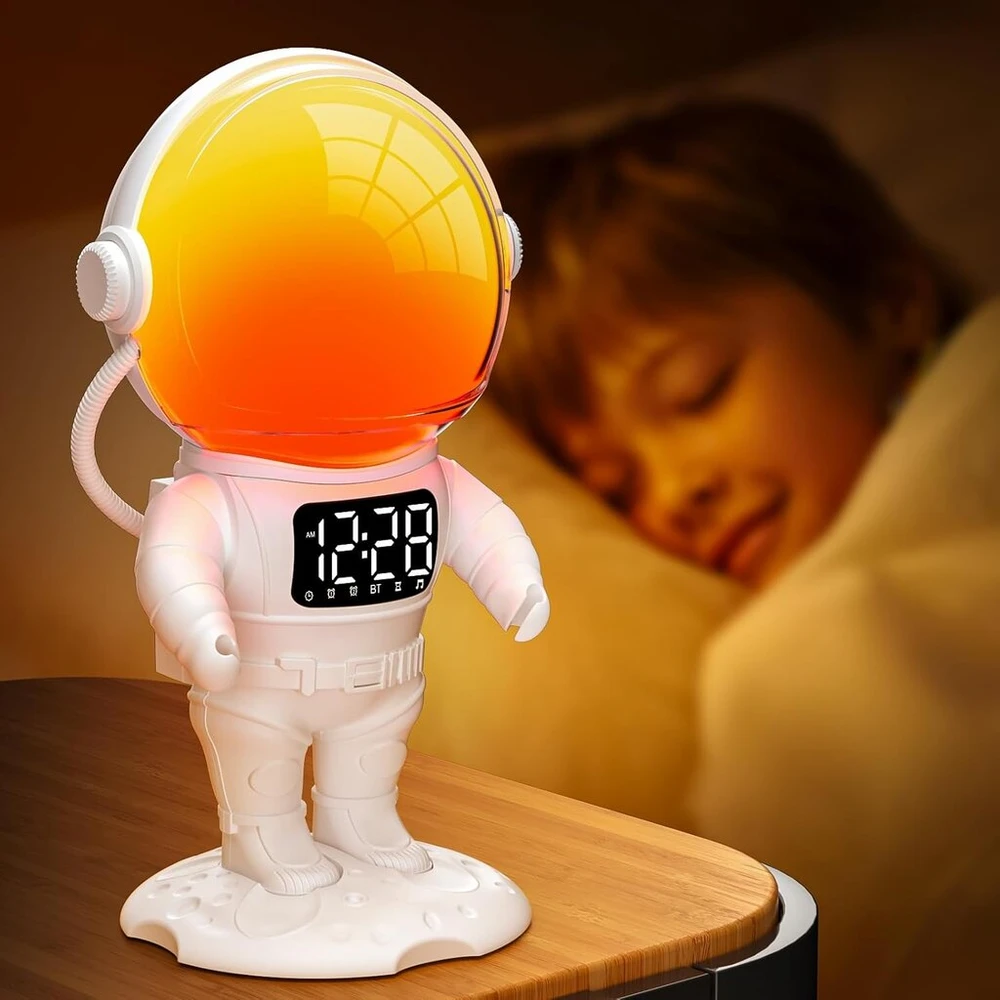 Žadintuvas su saulėtekio imitacija ir Bluetooth garsiakalbiu
