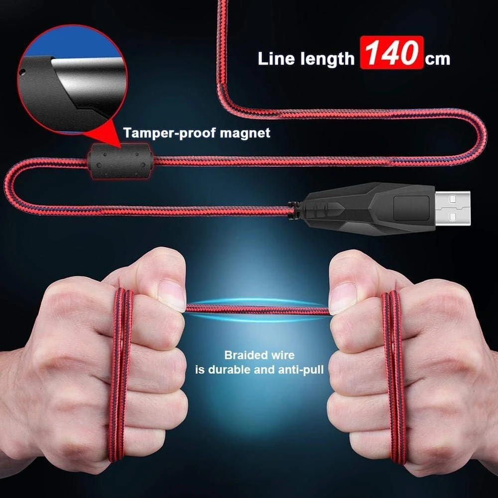 Kilimėlis Žaidimų pelė, 7 mygtukų Usb laidinė optinė žaidimų pelė lengvos kompiuterinės pelės, skirtos Pc žaidimams, skirtos 7/8/10/xp, skirta Vista, skirta Linux, skirta Mac