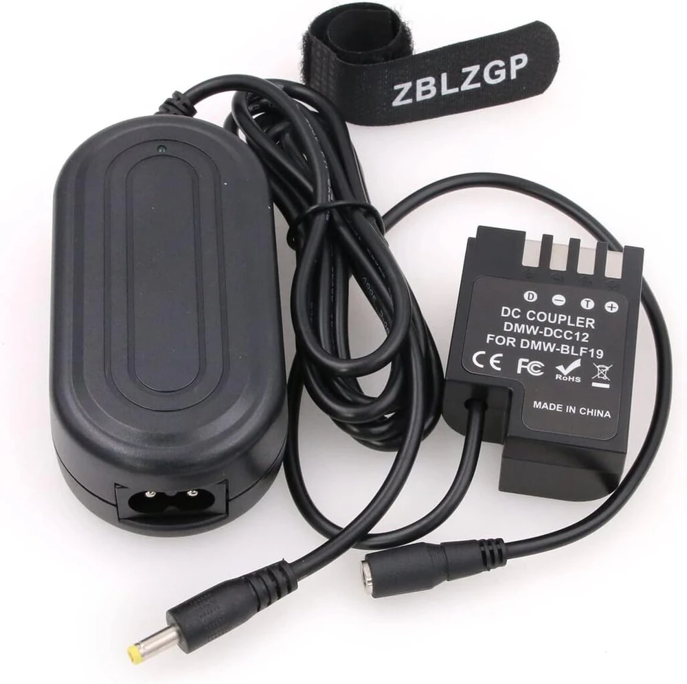 Zblzgp Dmw-ac8 Ac adapterio maitinimo šaltinis ir Dmw-dcc12 fiktyvi baterija Dc jungties rinkinys, skirtas Panasonic Lumix Dmc-gh3k Dmc-gh4k Dmc-gh5 Dc-g9l fotoaparatui