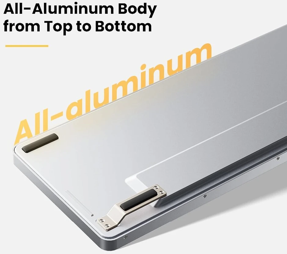 Žemo profilio mechaninė klaviatūra Flow, 100 klavišų įkraunama belaidė klaviatūra su Bluetooth ir laidiniu ryšiu, skirta Windows, Mac / Juodas Phantom Tactile Switches Us išdėstymas