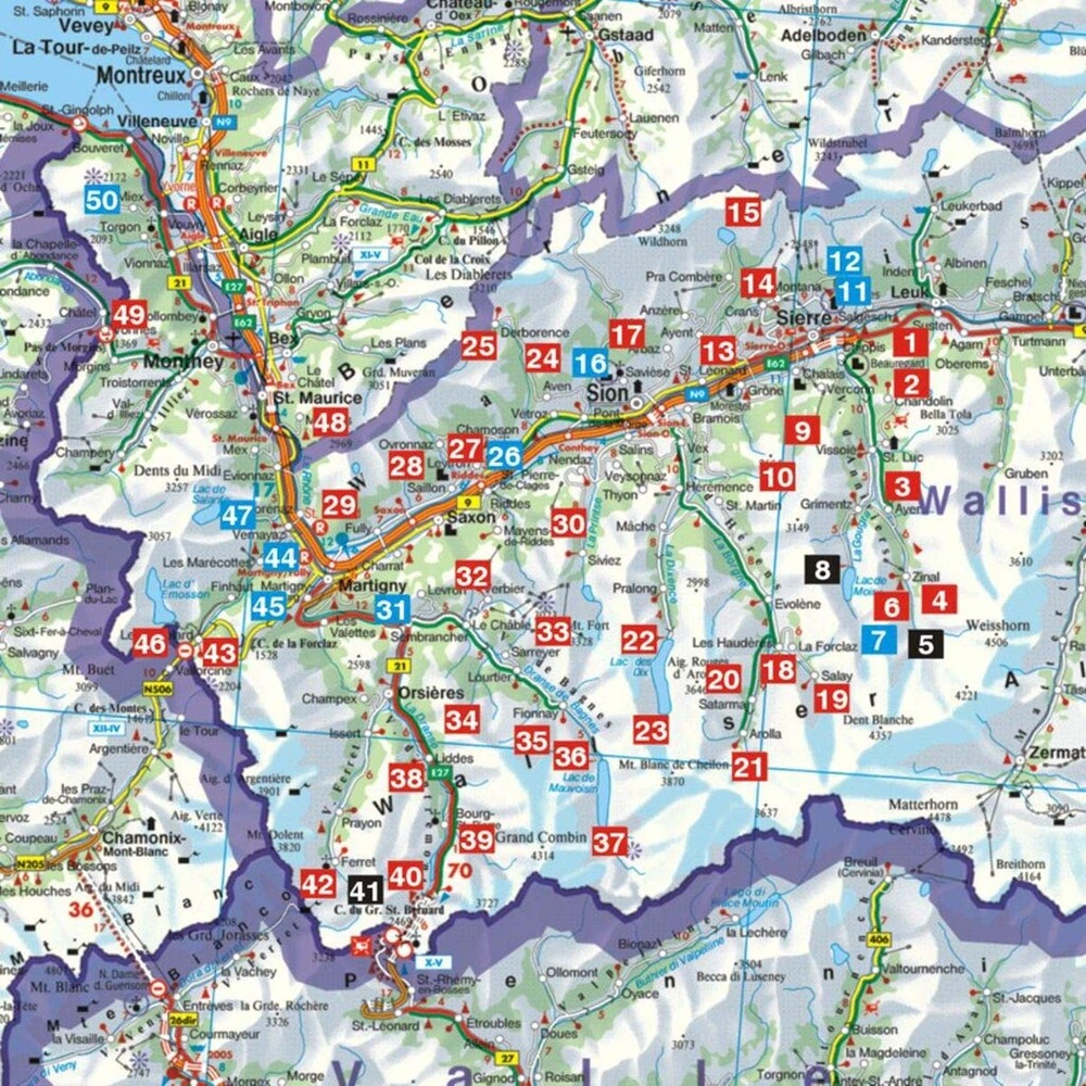 Žemutinis Valė: nuo Ženevos ežero iki Sierre. 50 maršrutų su Gps takeliais (rother žygių vadovas)