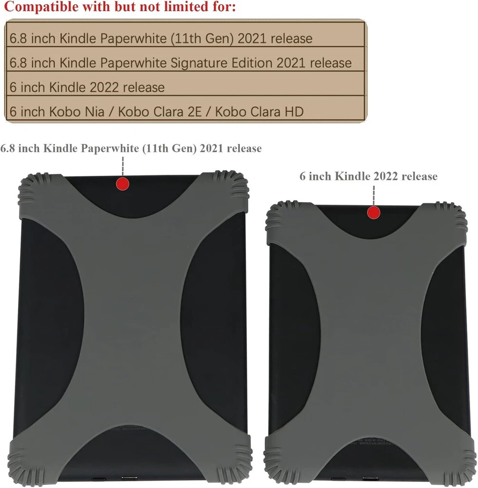 Zhaoco universalus neslystantis silikoninis rankos dirželio laikiklis pirštui, skirtas 6 colių / 6,8 colio / 7 colių „kindle“ el. skaityklėms / „kobo“ / „sony Ebook“ – Jade