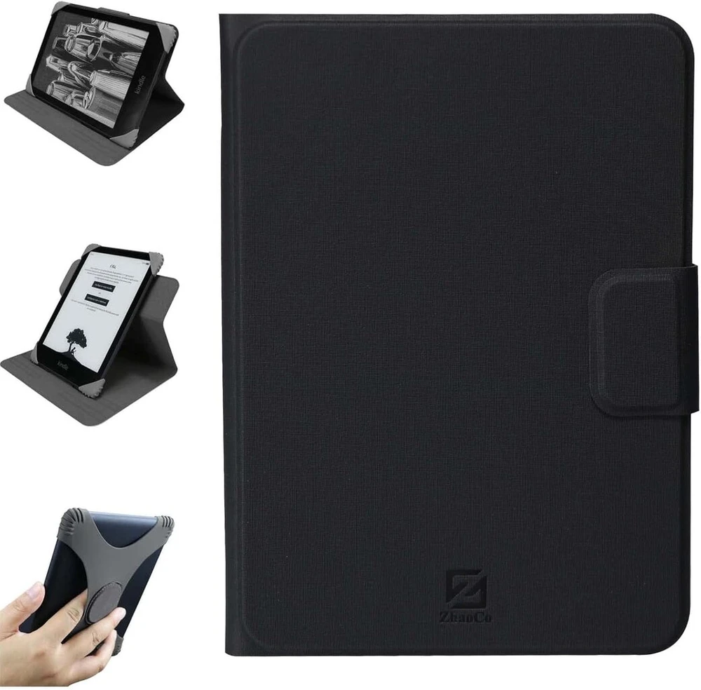 Zhaoco universalus nuimamas dėklas, skirtas 6 colių naujam Kindle 2024/2022, Kobo Nia/clara 2e / Clara Hd, lengvas apsauginis dėklas su keliais žiūrėjimo kampais - juodas