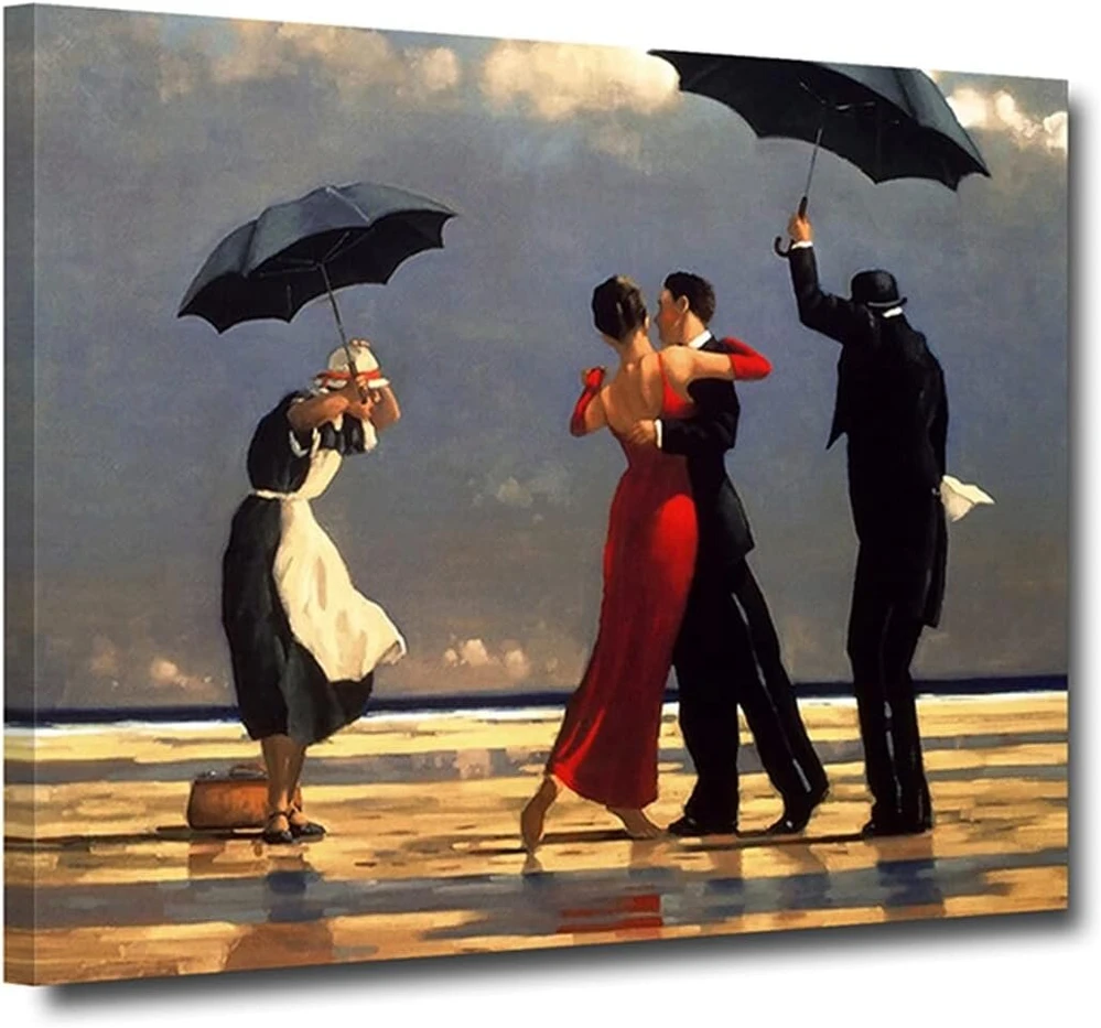 Zhongyutong Jack Vettriano The Singing Butler drobės meno spaudos paveikslas Jack Vettriano sieninis paveikslas plakatas svetainei miegamajam namų dekoravimui (įrėmintas, 60 x 90 cm)