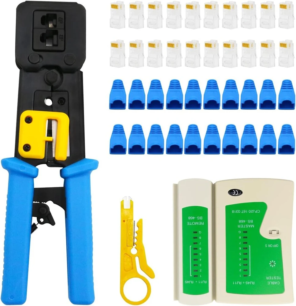 Zhuge Rj45 replės, tinklo įrankių rinkinys, Rj45 replės, skirtos Cat5 Cat5e Cat6 Rj45/rj12 standartinėms ir praeinančioms jungtims, tinklo kabelio testeris