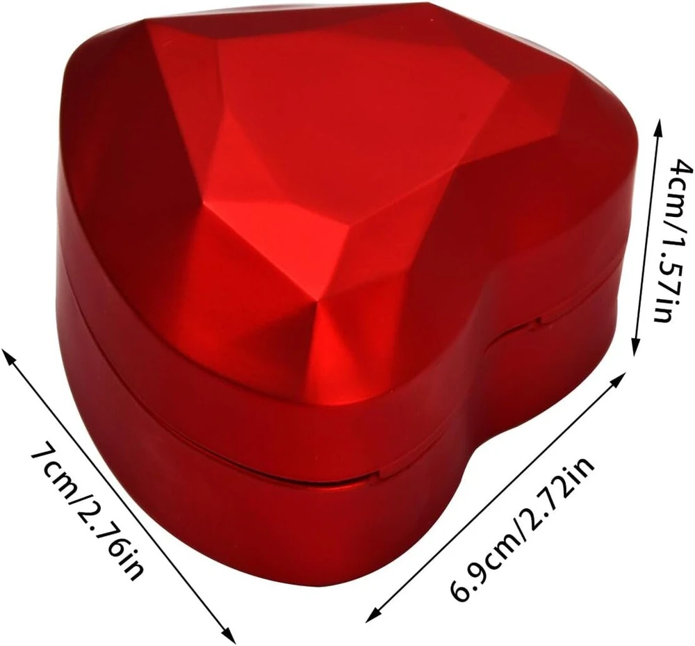 Žiedų dėžutė su Led apšvietimu, 70x65x45 mm, mėlyna