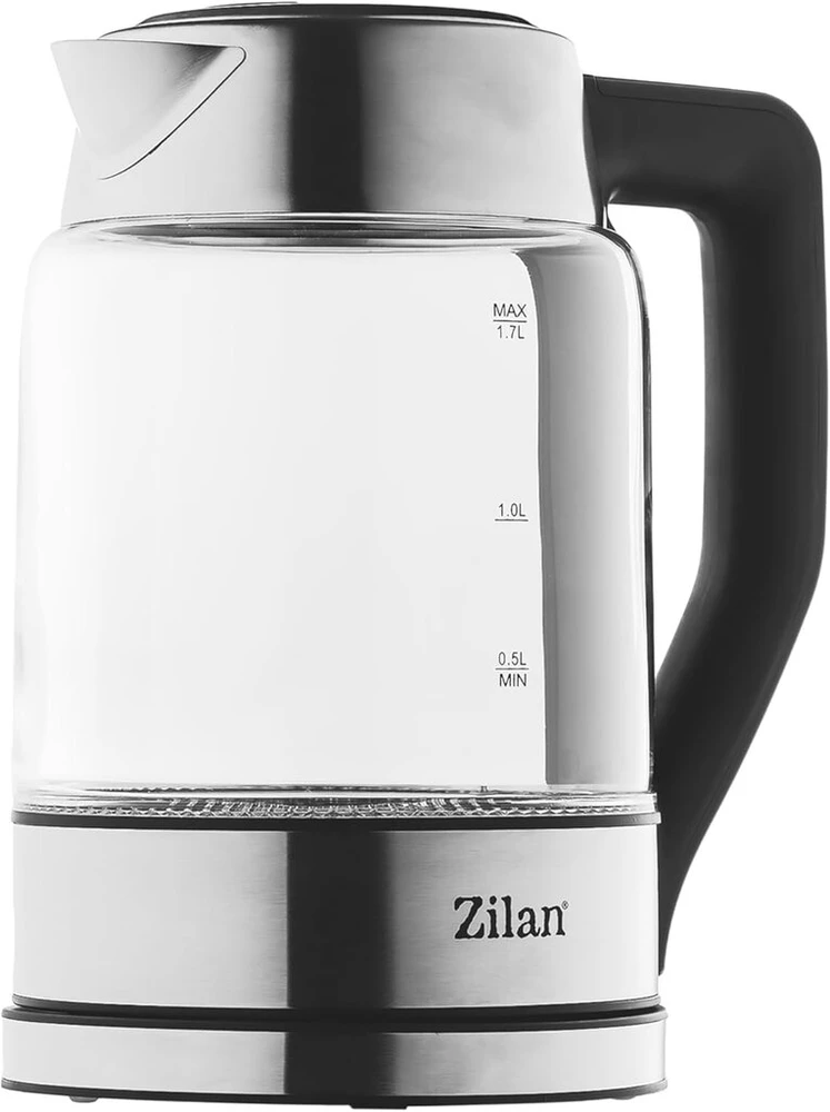 Zilan skaitmeninis stiklinis virdulys su skaitmeniniu ekranu, mėlyna led lempute, 1.7 litro talpa, apsauga nuo virimo be vandens, šilumos palaikymo funkcija, 2200w