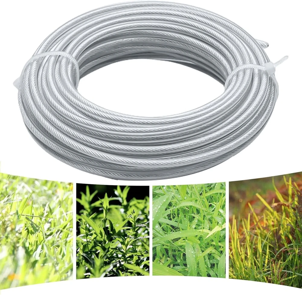 Žoliapjovės valas, 3.0 mm x 45 m plieninės vielos žoliapjovės valas, aukštos kokybės plieninės vielos krūmapjovės valas, krūmapjovės valas, plieninės vielos žoliapjovės valas, skirtas piktžolėms, žolei, kiemui, sodui