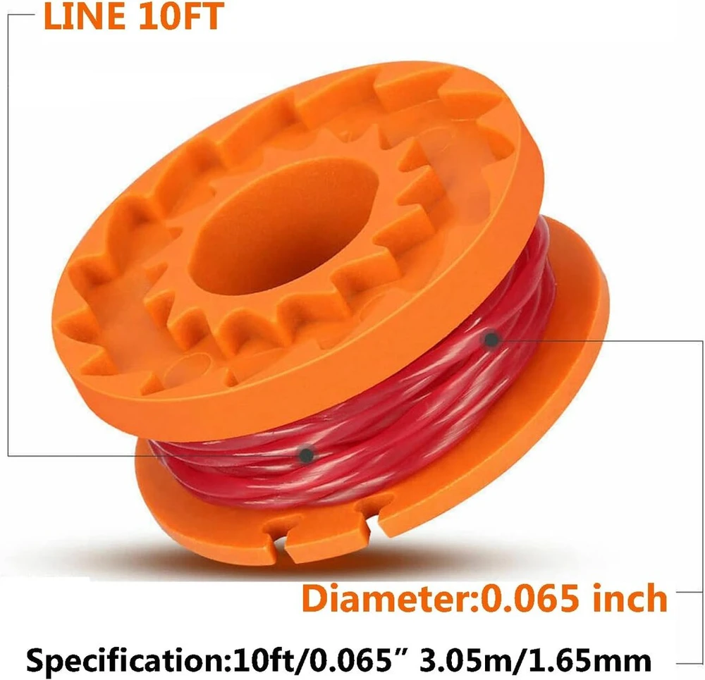 Žoliapjovės valas, skirtas visoms 20 V Worx akumuliatorinėms žoliapjovėms, skersmuo 1,65 mm/3,05 m, Wa0004.1 valai, žoliapjovės ritės, Wg163e, Wg163e.2, Wg163e.1, Wg163e.9