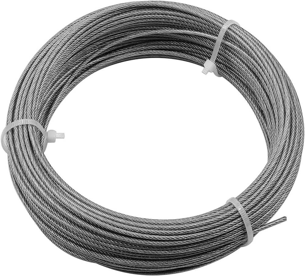 Zonadah Sodo viela 30m/2mm Pvc dengta nerūdijančio plieno vielos lyno rinkinys, M5 įtempimo griebtuvo vielos įtempiklio rinkinys, tvoros vielos ritinio rinkinys, kabelių turėklų rinkinys, vijoklinių augalų kilpos, vielos pakaba