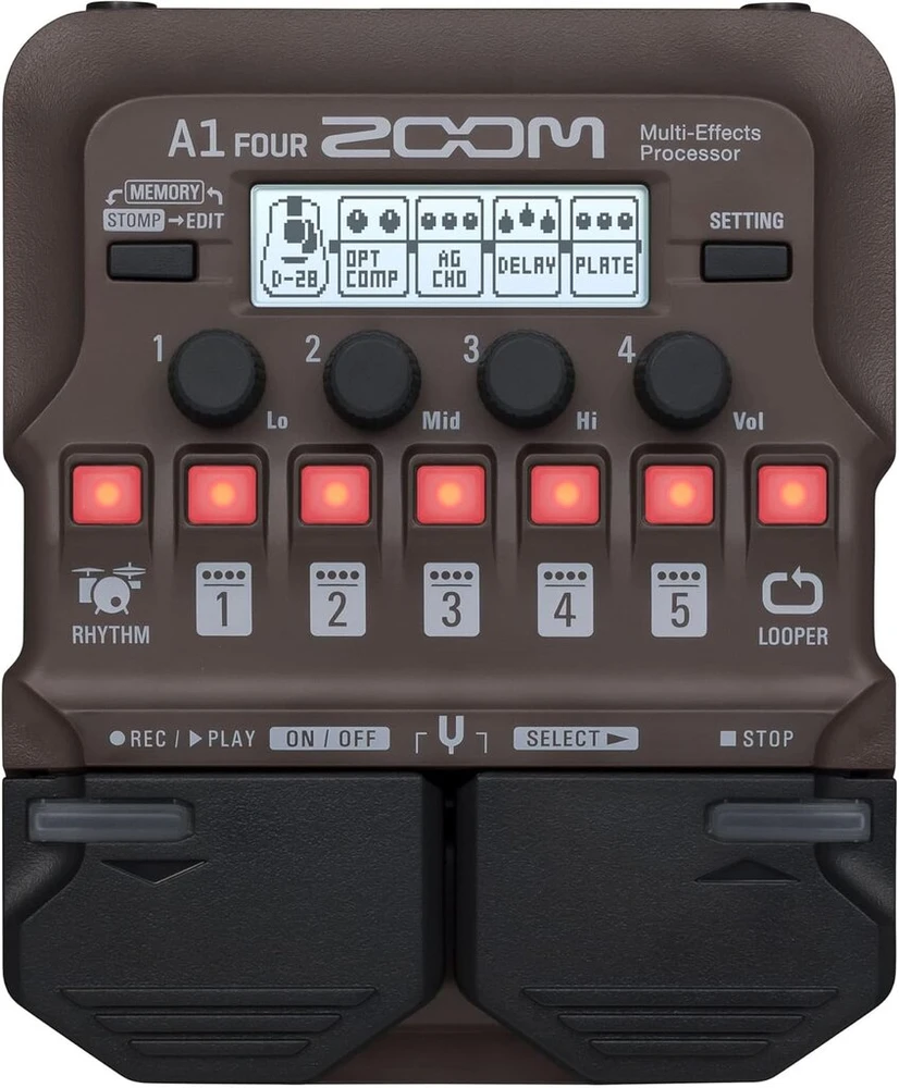 Zoom A1 Four akustinių instrumentų multi-efektų pedalas, juodas