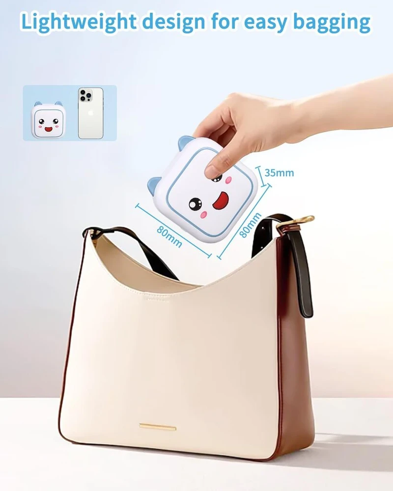 Zounin mini spausdintuvas, nešiojamas nuotraukų spausdintuvas, išmanusis bluetooth spausdintuvas (mėlynas)