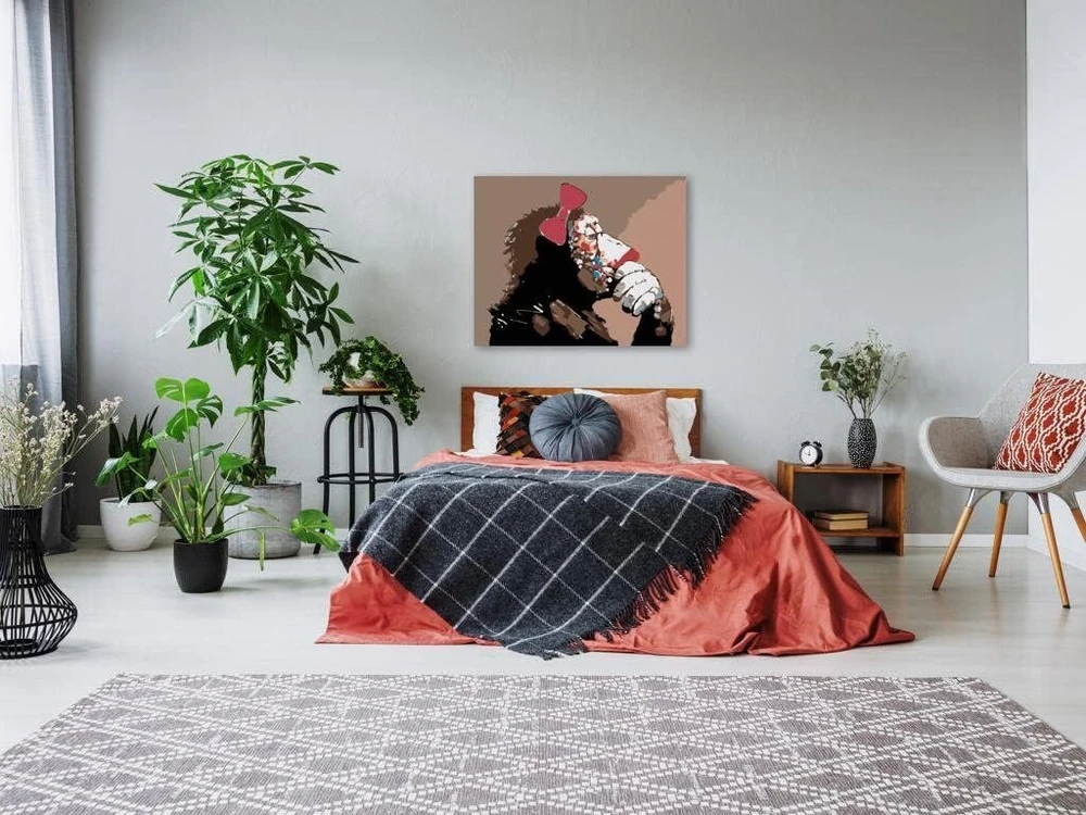 Zuty 402182 paveikslas pagal skaičius beždžionė dama 80 x 100 cm be porėmio, neįrėmintas