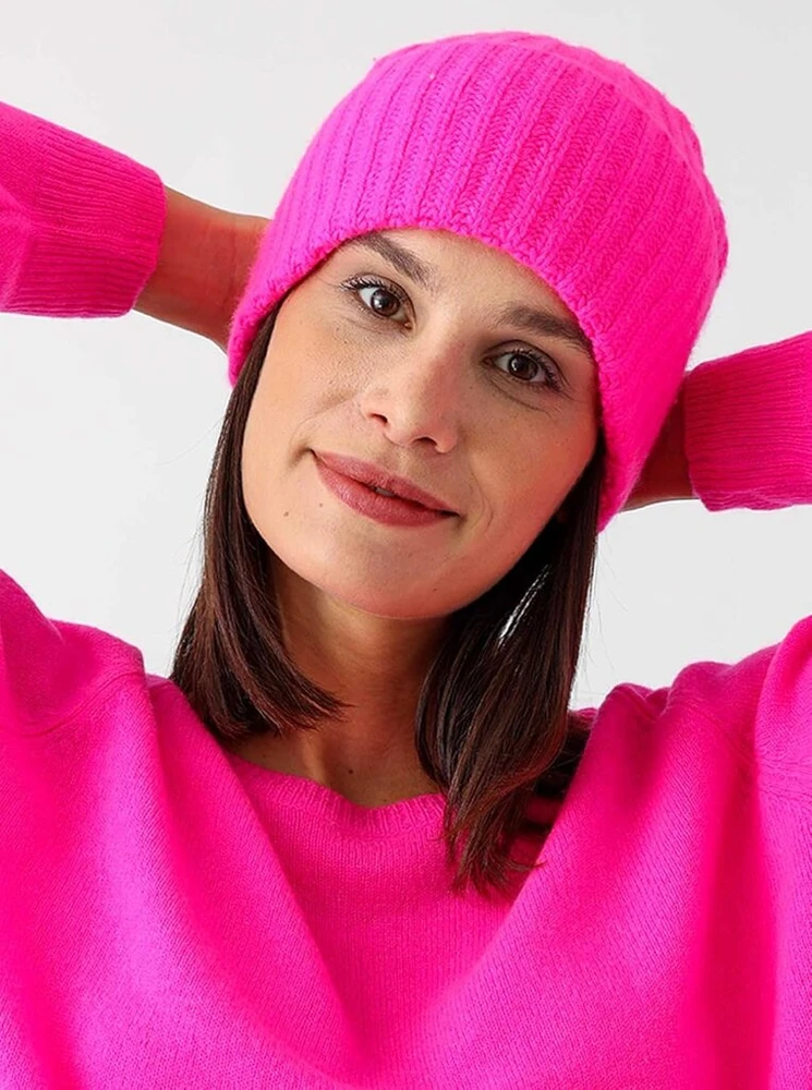 Zwillingsherz Stambaus mezgimo kepurė iš 100% kašmyro - aukštos kokybės unisex megzta kepurė, paprasta žieminė kepurė moterims, berniukams, mergaitėms - kepurė - vienas dydis - šiltas ir minkštas kašmyras - pavasariui, rudeniui ir žiemai