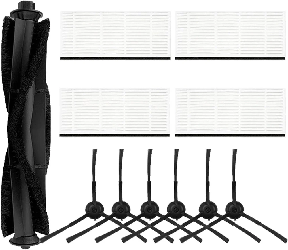Zybulshjt 11 dalių atsarginių dalių rinkinys, skirtas airrobo t10+/viomi s9/proscenic m8 pro/laresar l6 pro/ultenic t10 dulkių siurbliams. rinkinį sudaro 1 voleliu, 6 šoniniai šepečiai, 4 filtrai