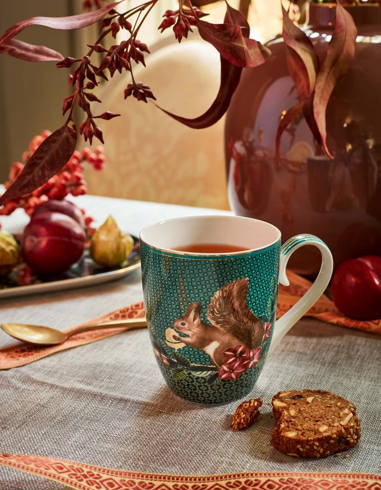 Porcelianinis dubenėlis Pip Studio Winter Wonderland, tamsiai žalias su vovere, 15 cm