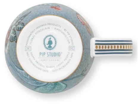 Porcelianinis puodelis Pip Studio Flower Festival, pilkšvai mėlynas, 145 ml