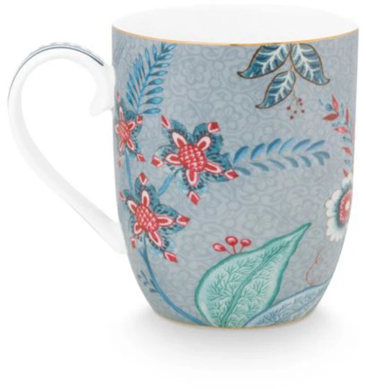 Porcelianinis puodelis Pip Studio Flower Festival, pilkšvai mėlynas, 145 ml