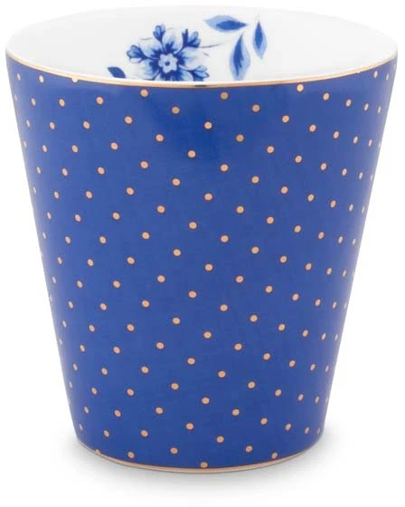 Porcelianinis puodelis Pip Studio Royal, mėlynas su auksiniais taškeliais, 230 ml