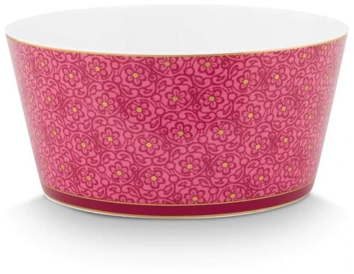 Porcelianinių dubenėlių rinkinys Pip Studio, ryškiai rožinis su gėlėmis, 12 cm