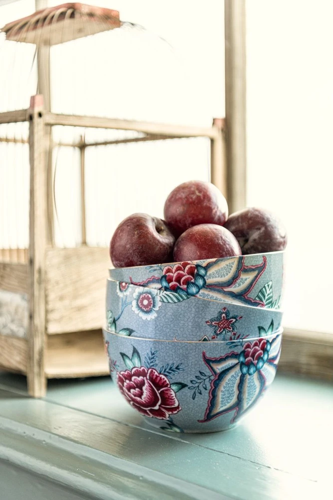 Porcelianinių indų rinkinys Pip Studio Flower Festival, pilkšvai mėlynas, 3 dalių