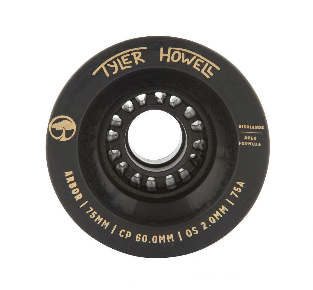 Riedlentės ratukai Arbor Highlands Tyler Howell Signature 75 mm 75A juodi