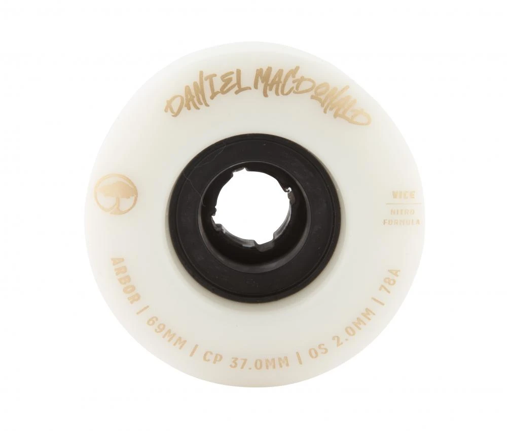 Riedlentės ratukai Arbor Vice Daniel MacDonald 78A balti 69 mm