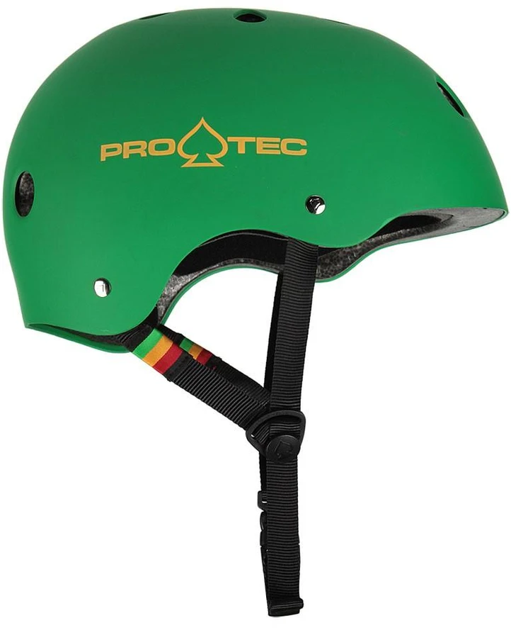 Riedlentės šalmas PRO-TEC Classic Cert Matte Rasta Žalias