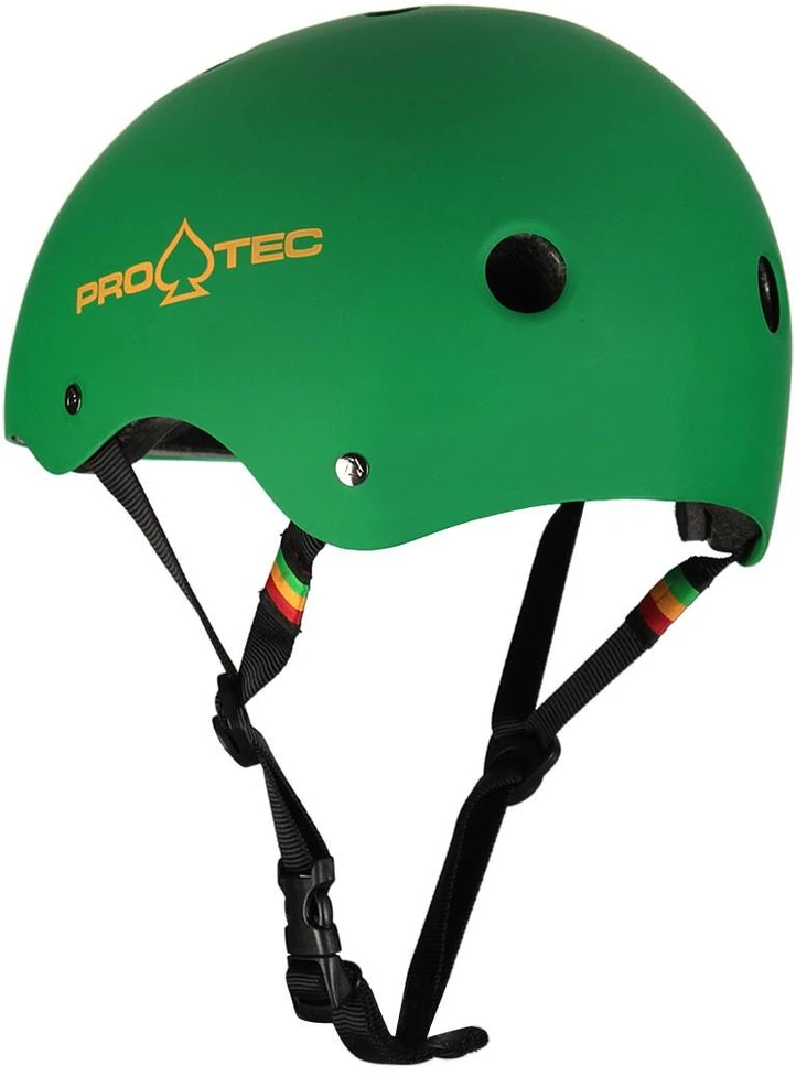 Riedlentės šalmas PRO-TEC Classic Cert Matte Rasta Žalias