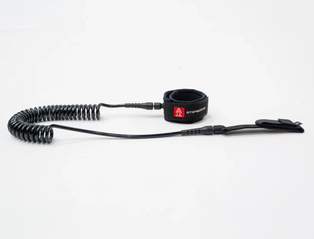 SUP irklentės saitas Starboard Semi-Coil Leash - Ankle / Calf 9' juodas