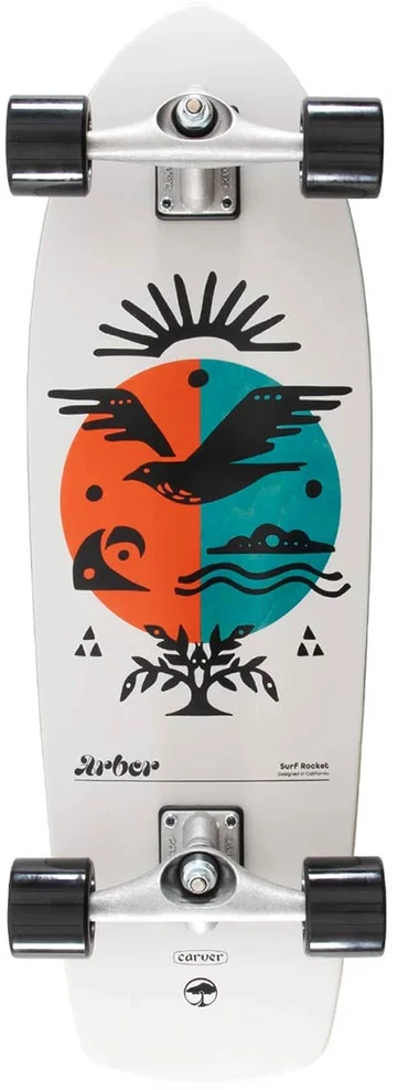 Surfskate riedlentė Arbor Surf Rocket balta 30"