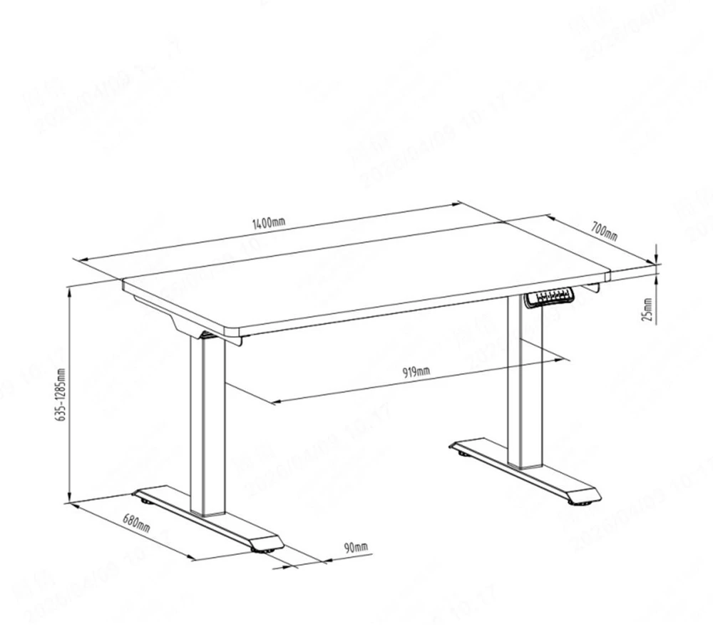 Elektrinis rašomasis stalas Spacetronik Moris QuickLock 224WW, 140 × 70 cm, baltas