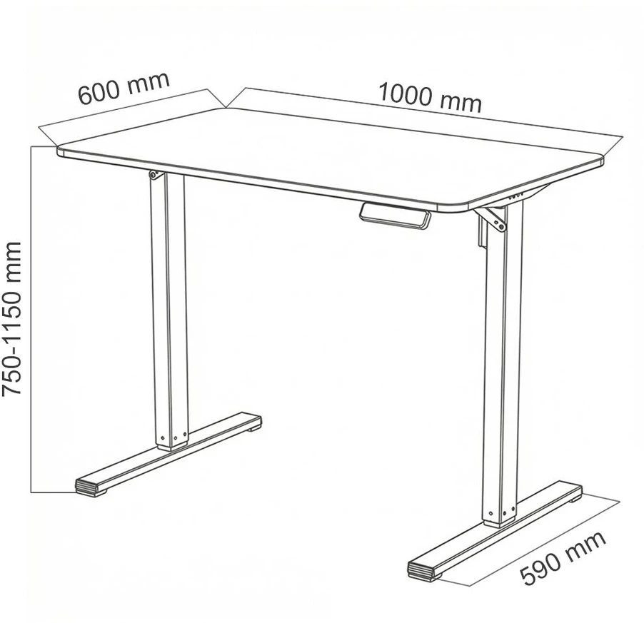 Elektrinis rašomasis stalas Spacetronik Moris 125DB, 100 × 60 cm