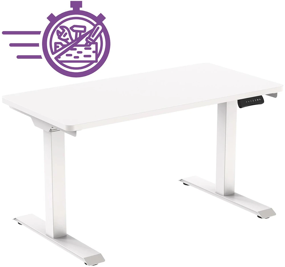 Elektrinis rašomasis stalas Spacetronik Moris QuickLock 224WW, 120 × 60 cm, baltas