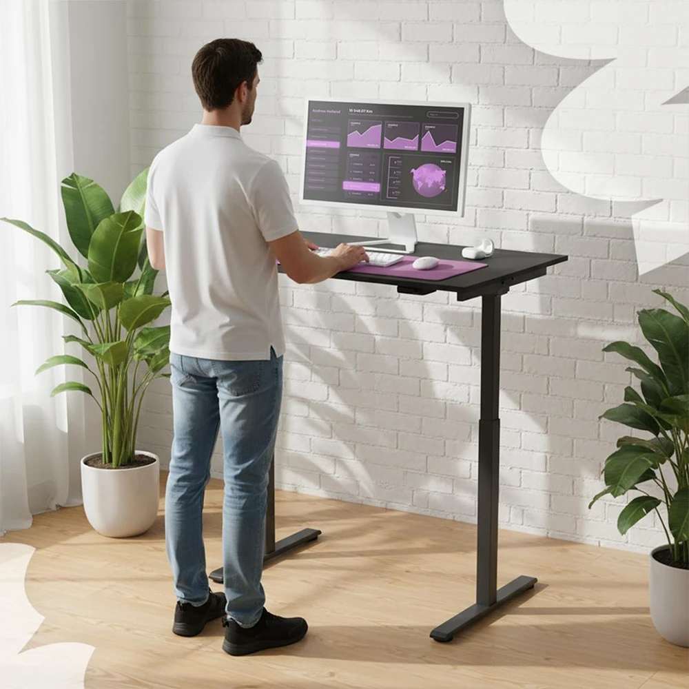 Elektrinis rašomasis stalas Spacetronik Moris Flex, 100 × 60 cm, juodas