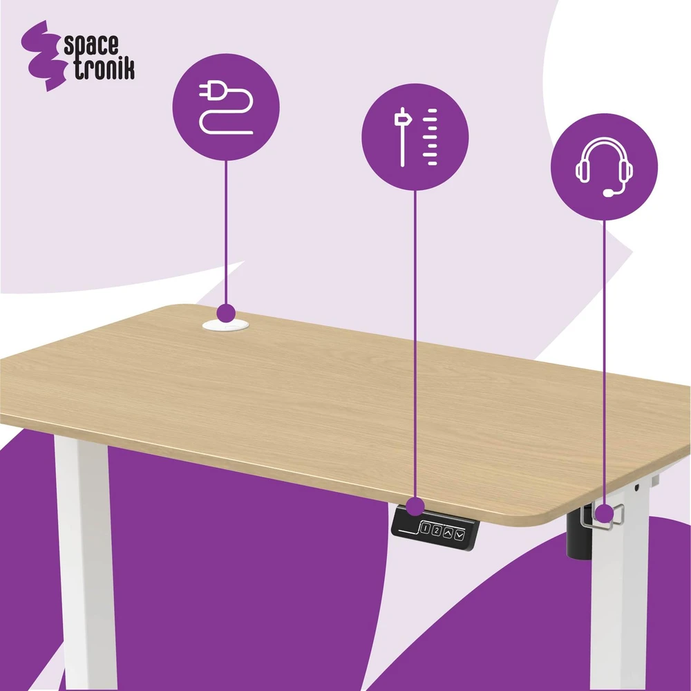 Elektrinis rašomasis stalas Spacetronik Moris, 100 × 60 cm